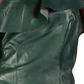 INC International Concepts Women's Faux Leather One Shoulder Blouse Green Size Large