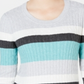 Karen Scott Women's Veronica Striped Cotton Cable Sweater Blue Size X-Small