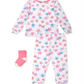 Max & Olivia Baby Girl's 3 Pc Star Print Pajamas & Socks Set White Size 24MOS