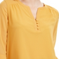 Charter Club Women's Sheer Sleeve Top Yellow Size XX-Large