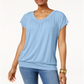 JM Collection Women's Blouson T-Shirt Blue Size Large