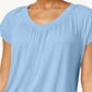 JM Collection Women's Blouson T-Shirt Blue Size Large