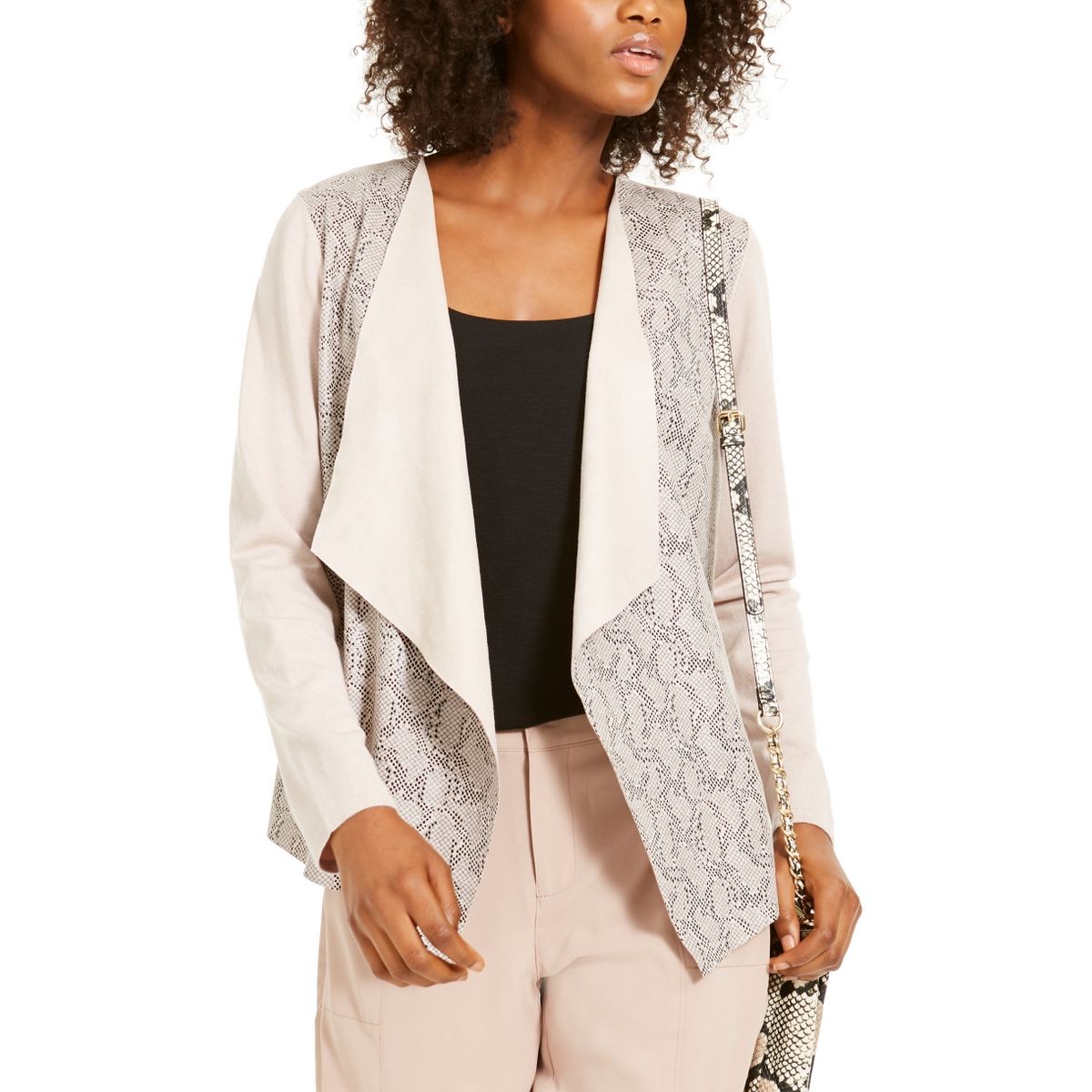 INC International Concepts Women's Printed Moleskin Topper Blush Size Small