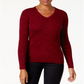 Karen Scott Women's Cotton Ribbed Marled Sweater Chestnut Size Petite L