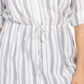 Charter Club Women's Striped Tie Waist Cotton Top White Size Small