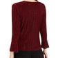 Alfani Women's Plus Textured Bell Sleeve Blouse Red Size XX-Large