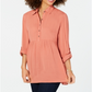 Style & Co Women's Babydoll Tunic Shirt Copper Rose Size Petite M
