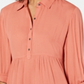 Style & Co Women's Babydoll Tunic Shirt Copper Rose Size Petite M