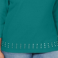 Karen Scott Women's Scoop Neck Studded Top Teal Size X-Small
