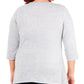 NY Collection Women's Plus 3/4 Sleeve V Neck Top Gray Size 1X