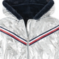 Tommy Hilfiger Big Girl's Hooded Metallic with Faux Fur Trim Jacket Silver Size 12-14