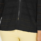 Charter Club Women's Pointelle Striped Cardigan Black Size X-Large