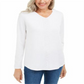 Karen Scott Women's Cotton Cable Knit Sweater White Size X-Large
