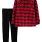 Carter's Baby Girl's Buffalo Check Twill Top & Legging Set Red Size 18 Months