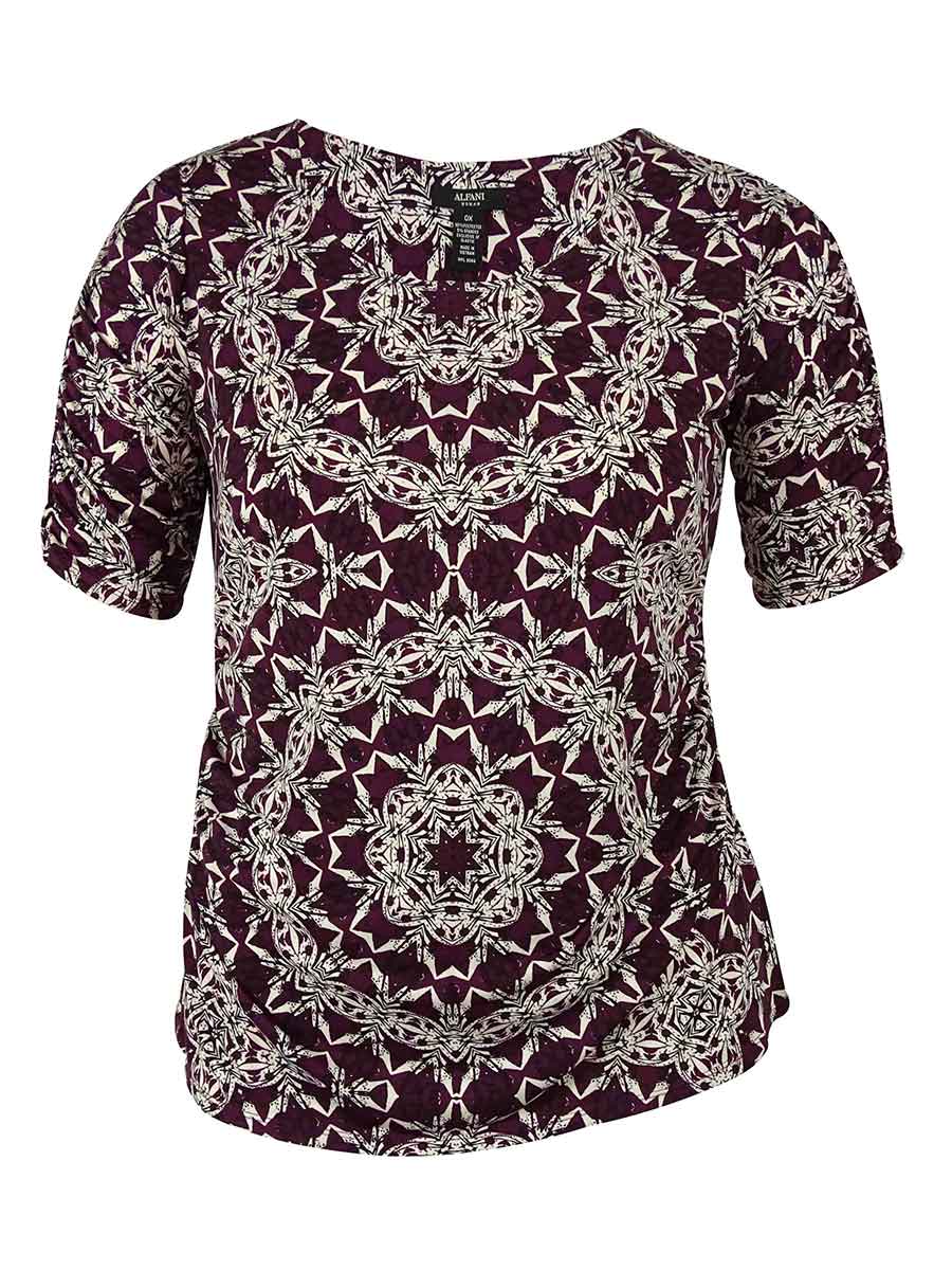 Charter Club Women's Plus Keyhole Bell Sleeves Pullover Top Navy Size 3X
