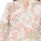Charter Club Women's Printed Embroidered Voile Linen Blend Tunic Brown Size Small