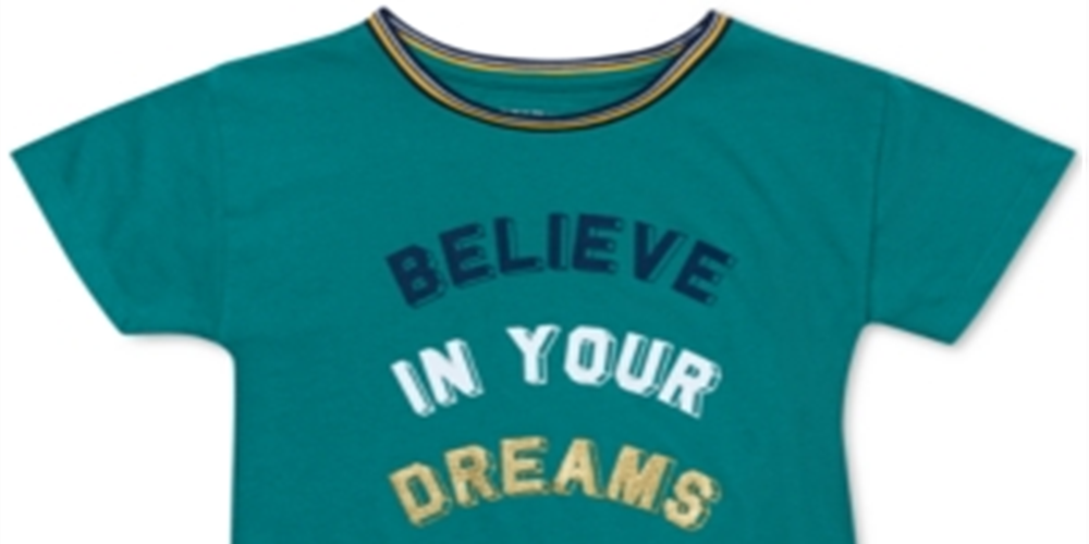 Tommy Hilfiger Big Girl's Believe in Your Dreams T-Shirt Green Size 8-10