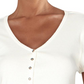 Common Stitch Junior's Button Placket Short Sleeve T-Shirt White Size Large