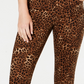 Charter Club Women's Animal Print Lexington Straight Leg Jeans Brown Size 6