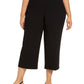 Alfani Women's Belted Hardware-Detail Culotte Pants  Black Size Petite Small