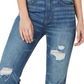 Numero Women's Ripped High Rise Frayed-Hem Denim Jeans Blue Size 31