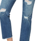 Numero Women's Ripped High Rise Frayed-Hem Denim Jeans Blue Size 31