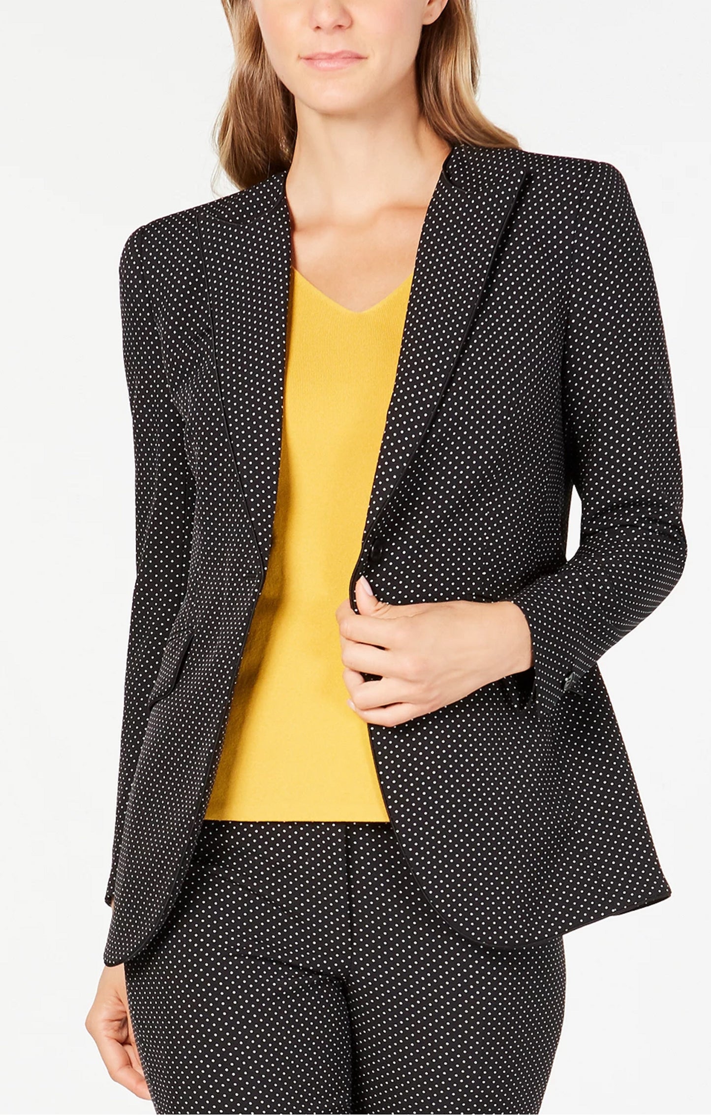 Anne Klein Women's Microdot Blazer Black Size 6
