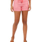 Style & Co Women's Linen Blend Pull On Shorts  Orange Size PS