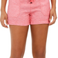 Style & Co Women's Linen Blend Pull On Shorts  Orange Size PS
