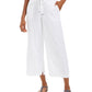 Style & Co Women's Wide Leg Linen Cropped Pants  White Size XX-Large
