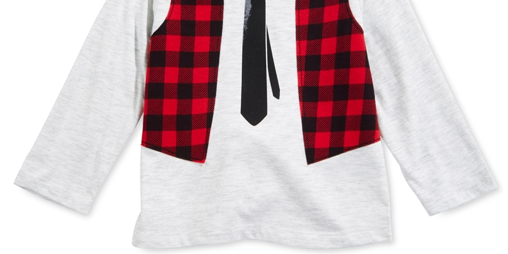 First Impressions Baby Boy's Vest-Print T-Shirt  Med Gray Size 12MOS