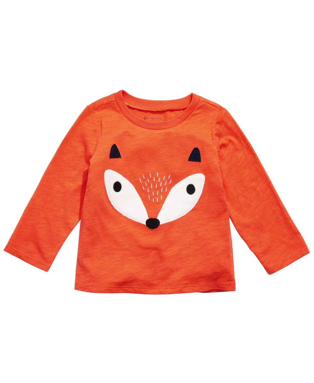 First Impressions Baby Boys Cotton Fox T-Shirt  Med Orange Size 3-6MOS