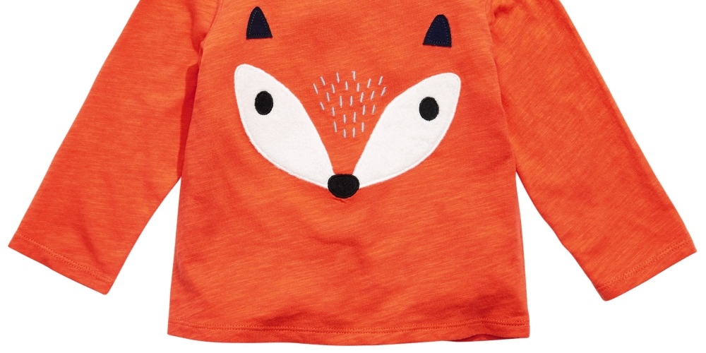 First Impressions Boy's Cotton Fox T Shirt Orange Size 6MOS