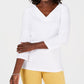 Karen Scott Women's Eyelet Trim Top White Size Medium