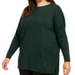 Style & Co Women's Plus Size Seam Front Tunic Sweater Green Size 4X