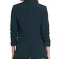 Dkny Women's Ruched Sleeve Open Front Blazer Green Size 16