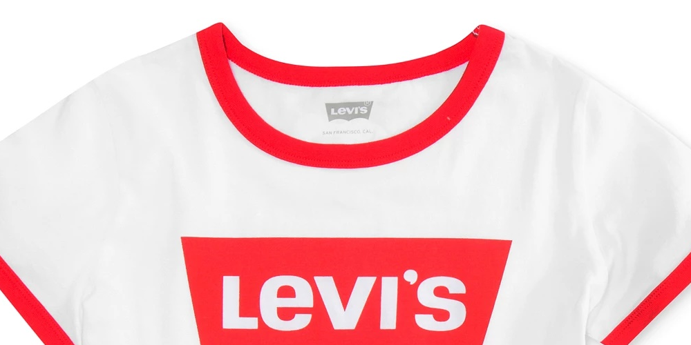 Levi's Kid's Girl's Oversized Batwing Ringer T Shirt White Size 6