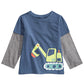 First Impressions Kid's Baby Boys Bulldozer Print Layered Look T Shirt Blue Size 18