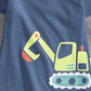 First Impressions Kid's Baby Boys Bulldozer Print Layered Look T Shirt Blue Size 18