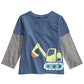 First Impressions Baby Boy's Bulldozer Print Layered Look T-Shirt Blue Size 12 Months