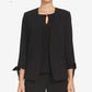 CeCe Women's Open-Front Tie-Sleeve Blazer Black Size 0
