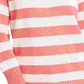 Cece Women's Striped Boatneck Long Sleeve Sweater Red Size X-Large