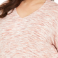 Style & Co Women's Plus Size Space Dye Sweater Knit Tunic Red Size 2X