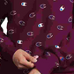 Champion Women's Logo Print Reverse Weave Sweatshirt Purple Size Medium