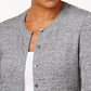 Karen Scott Women's Marled Cardigan White Size PL