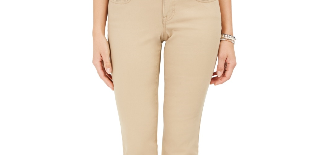 Style & Co Women's Petite Tummy-Control Bootcut Jeans Beige Size 20X4