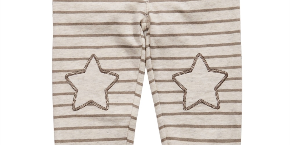 First Impressions Toddler Boy's Striped Star-Patch Jogger Pants Beige Size 4T