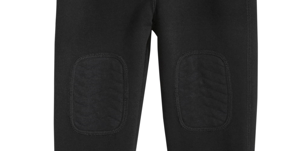 First Impressions Baby Boy's Knee Patch French Terry  Black Size 24MOS