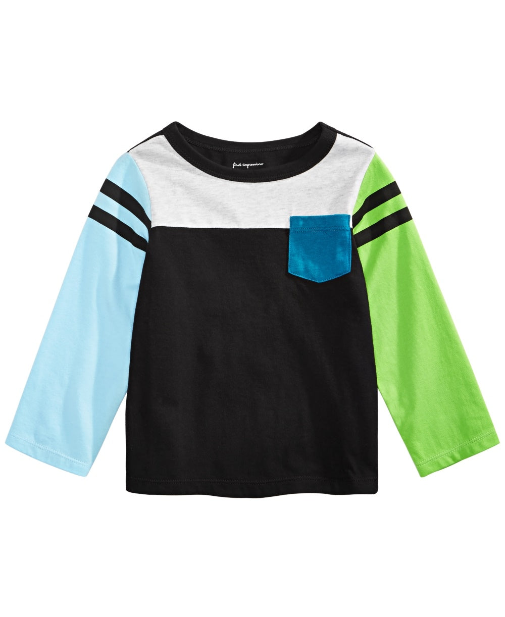 First Impressions Baby Boy's Colorblocked T-Shirt  Black Size 6-9MOS