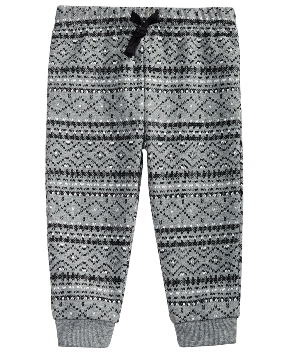 First Impressions Baby Boy's Fair Isle Print Joggers Gray Size 24MOS